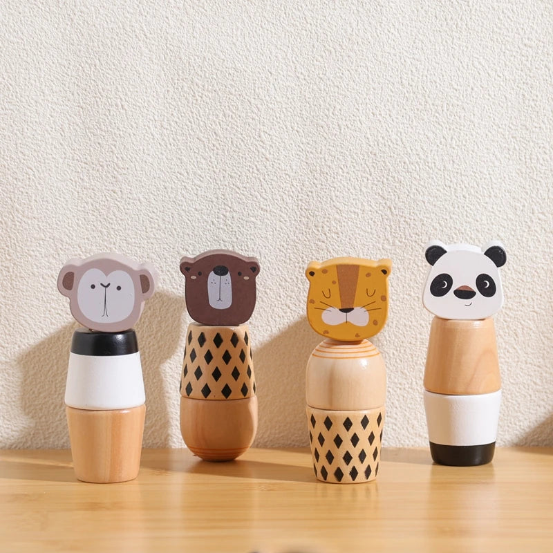 Wooden Animal Twist Toy for Toddlers – Montessori Fine Motor Learning Set