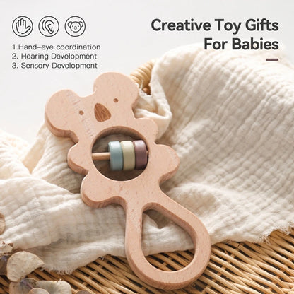 Wooden Montessori Animal Rattle