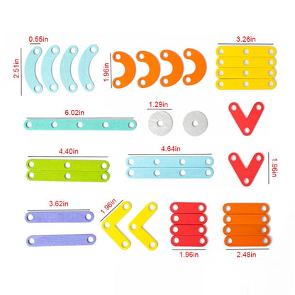 Wooden Peg Board Construction Set – Montessori Engineering & Creativity Toy