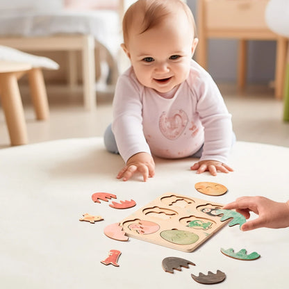 Montessori Wooden Animal & Vehicle Puzzle Set