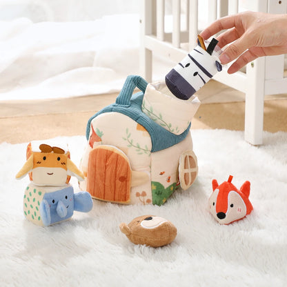 Plush Barn Toy Set with Soft Animals – Montessori Baby Learning Toy