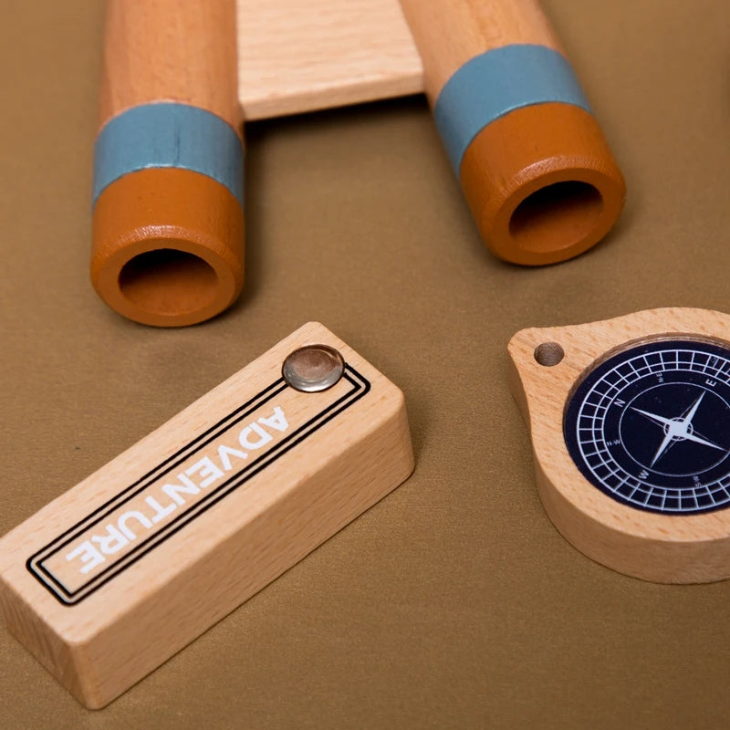 Montessori Wooden Adventure Kids Toy Set – Camera, Compass, Binoculars & More