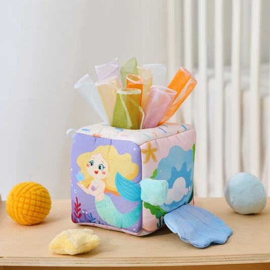Mermaid Sensory Activity Box – Plush Baby Learning Cube