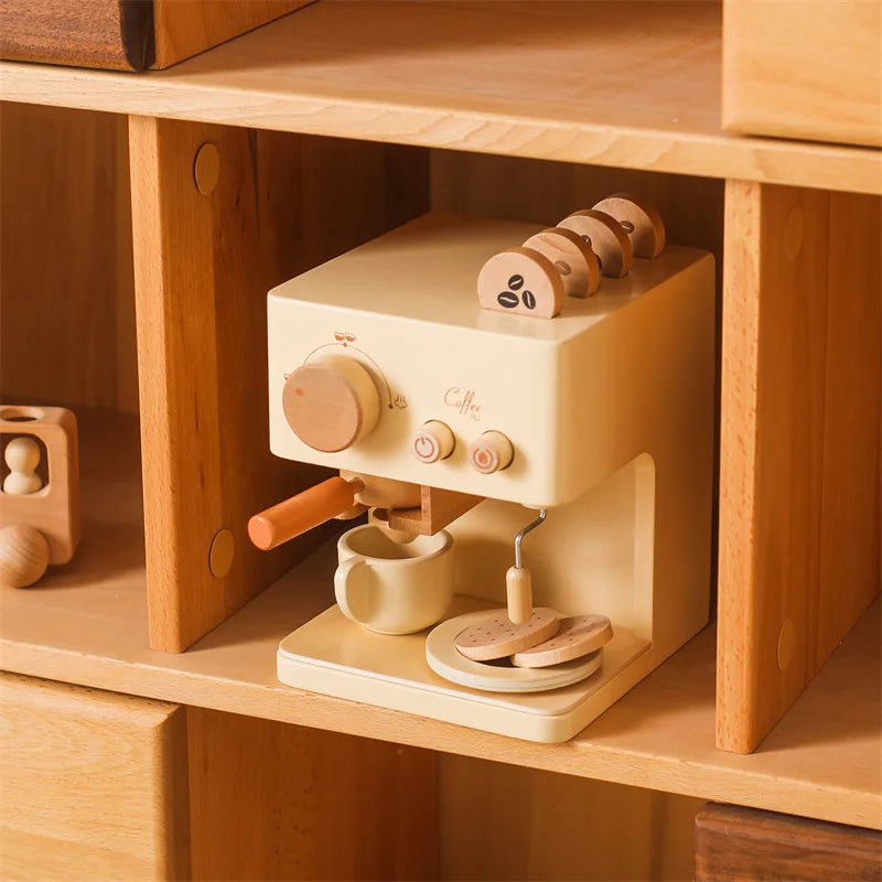 Barista Play Set – Montessori Wooden Coffee Maker Toy