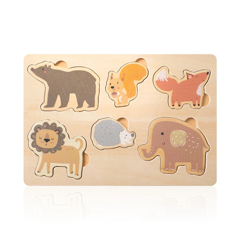 Montessori Wooden Toddler Puzzle Set – Animals, Vegetables & Ocean Themes