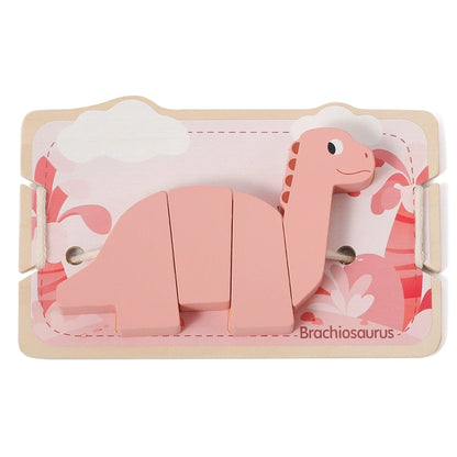Wooden Dinosaur Lacing Puzzle – Montessori Fine Motor Toy for Toddlers