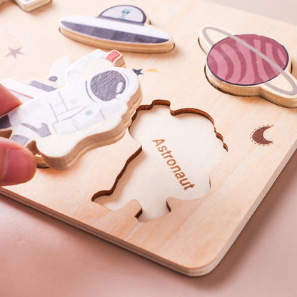 Montessori Wooden Puzzles - Toddler Fine Motor Skills Toy