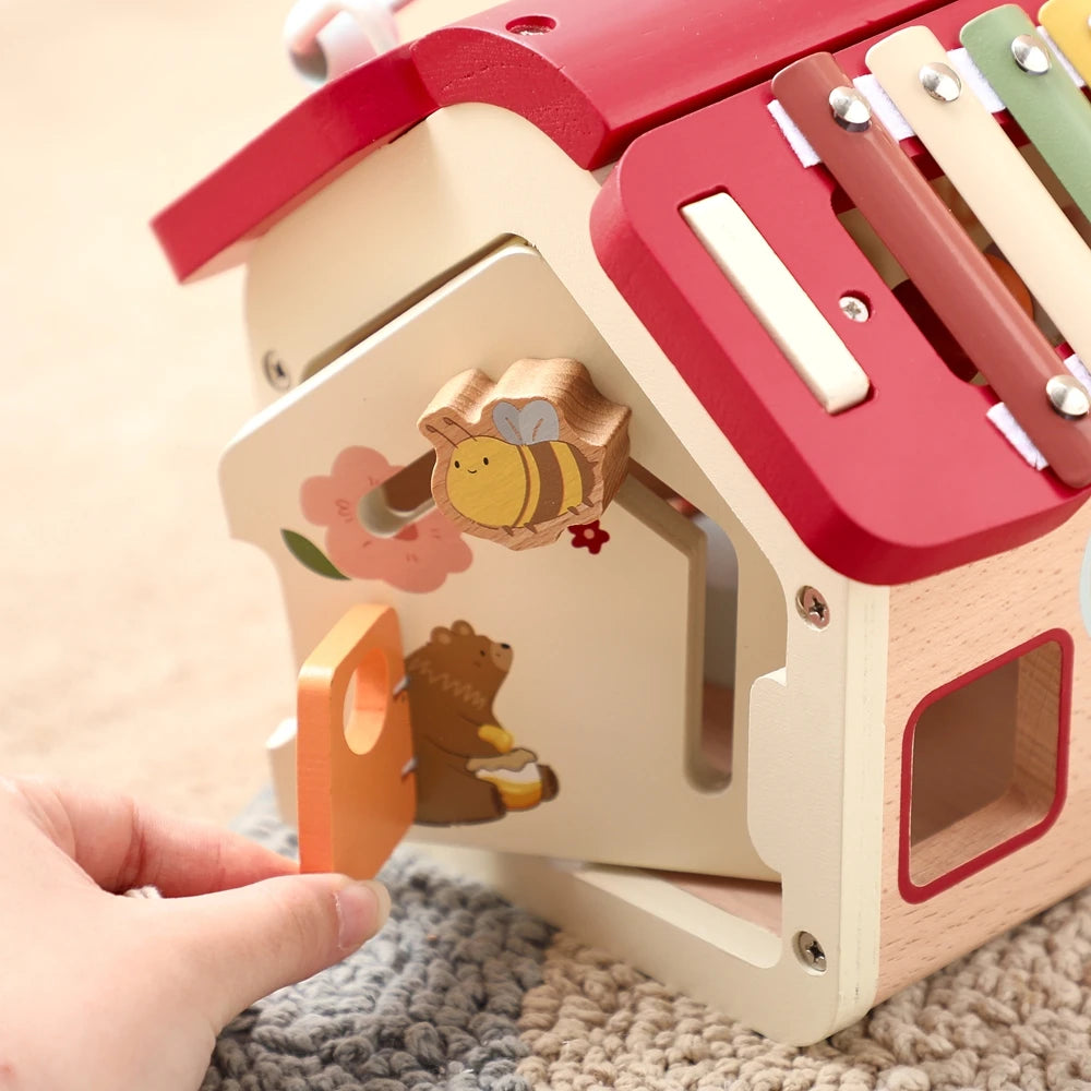 Wooden Montessori Activity House Toy – 7-in-1 Educational Play Center for Toddlers