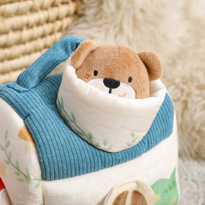 Plush Barn Toy Set with Soft Animals – Montessori Baby Learning Toy