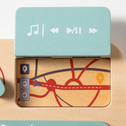 Wooden Car Dashboard Busy Board – Montessori Driving Toy for Toddlers