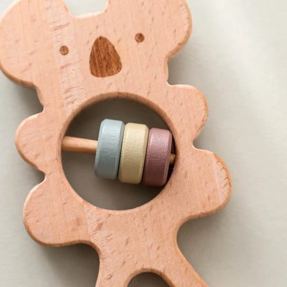 Wooden Montessori Animal Rattle