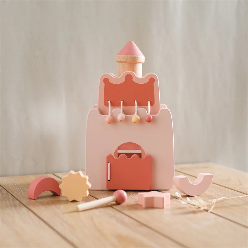 Wooden Montessori Educational Castle - Toddler Fine Motor Learning Toy