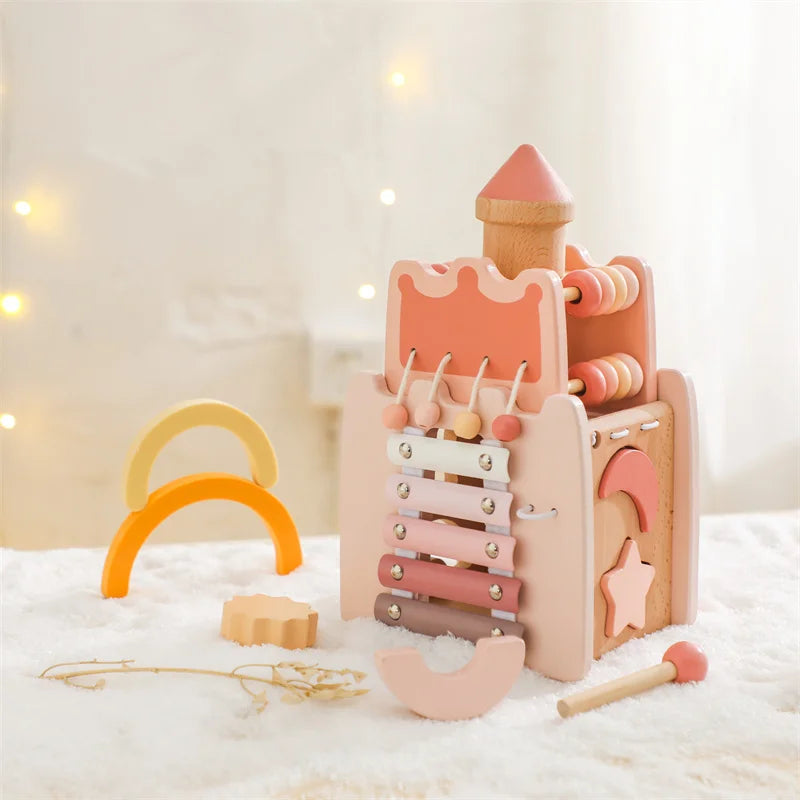Wooden Montessori Educational Castle - Toddler Fine Motor Learning Toy