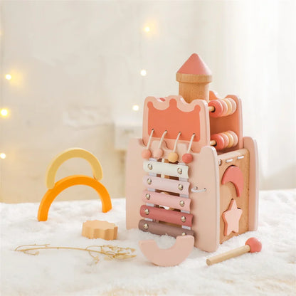 Wooden Montessori Educational Castle - Toddler Fine Motor Learning Toy