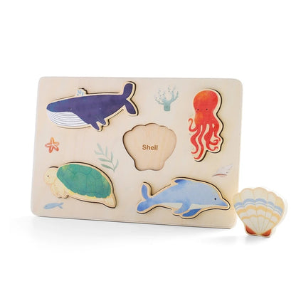 Montessori Wooden Puzzles - Toddler Fine Motor Skills Toy