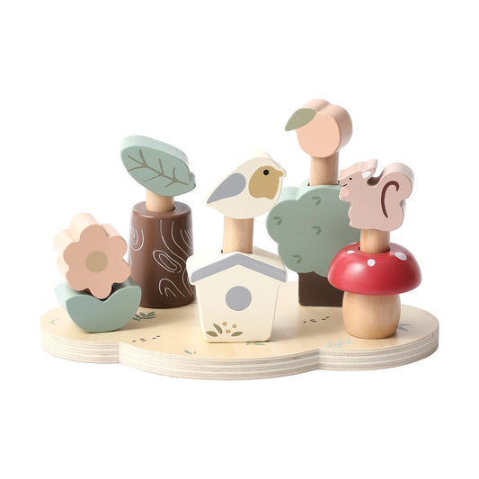 Montessori Wooden Forest Pop Up Toy – Nature Animal Play Set for Toddlers