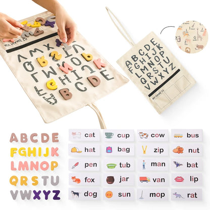 Alphabet Matching Game with Word Cards – Montessori Phonics Toy for Toddlers