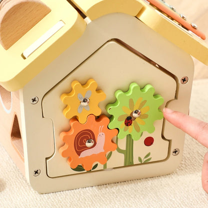 Wooden Montessori Activity House Toy – 7-in-1 Educational Play Center for Toddlers