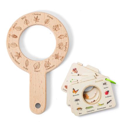 Wooden Flower & Leaf Discovery Set for Kids – Montessori Nature Exploration Toy