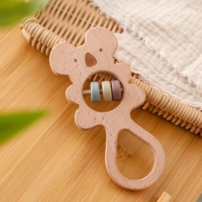 Wooden Montessori Animal Rattle