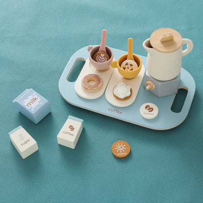 Montessori Wooden Coffee Set with Biscuits – Pretend Play Toy