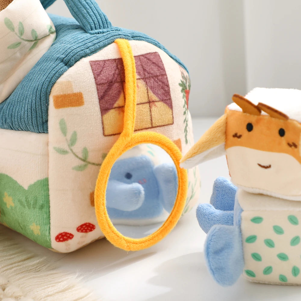 Plush Barn Toy Set with Soft Animals – Montessori Baby Learning Toy