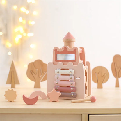 Wooden Montessori Educational Castle - Toddler Fine Motor Learning Toy