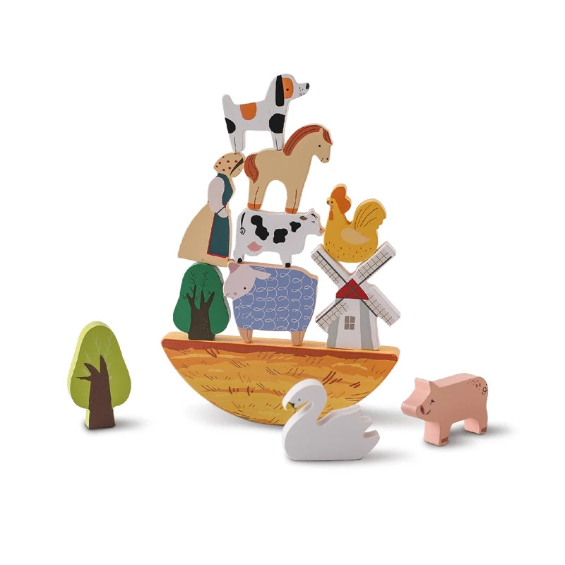 Montessori Farm Animal Stacking Toy – Balancing Game for Toddlers & Kids