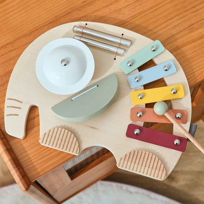 Elephant Wooden Musical Toy – 4-in-1 Montessori Music Board for Toddlers