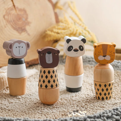 Wooden Animal Twist Toy for Toddlers – Montessori Fine Motor Learning Set
