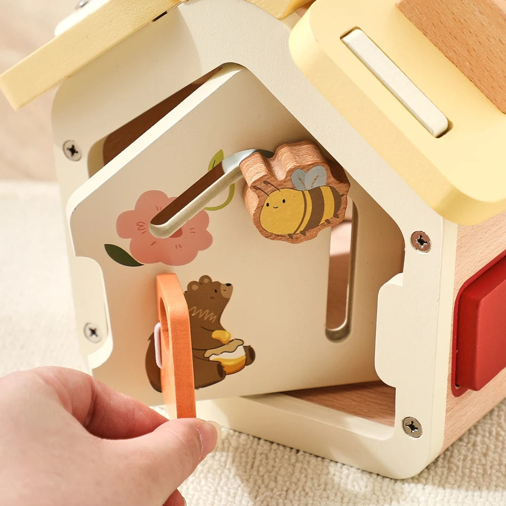 Wooden Montessori Activity House Toy – 7-in-1 Educational Play Center for Toddlers