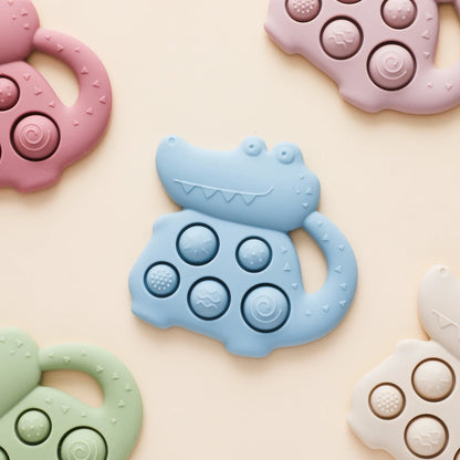 Crocodile Silicone Sensory Toy for Babies – Tactile Fidget & Teether