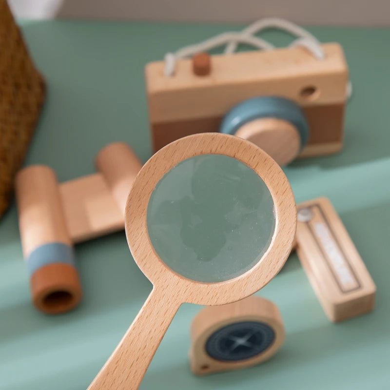 Montessori Wooden Adventure Kids Toy Set – Camera, Compass, Binoculars & More