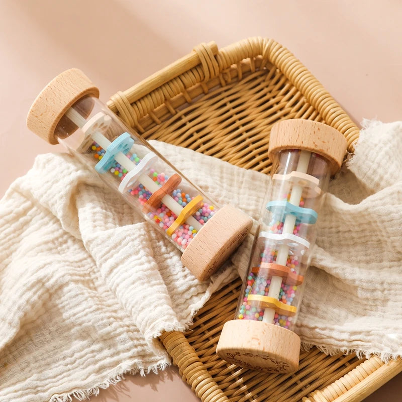 Wooden Rainmaker Toy – Montessori Sensory Shaker for Babies & Toddlers