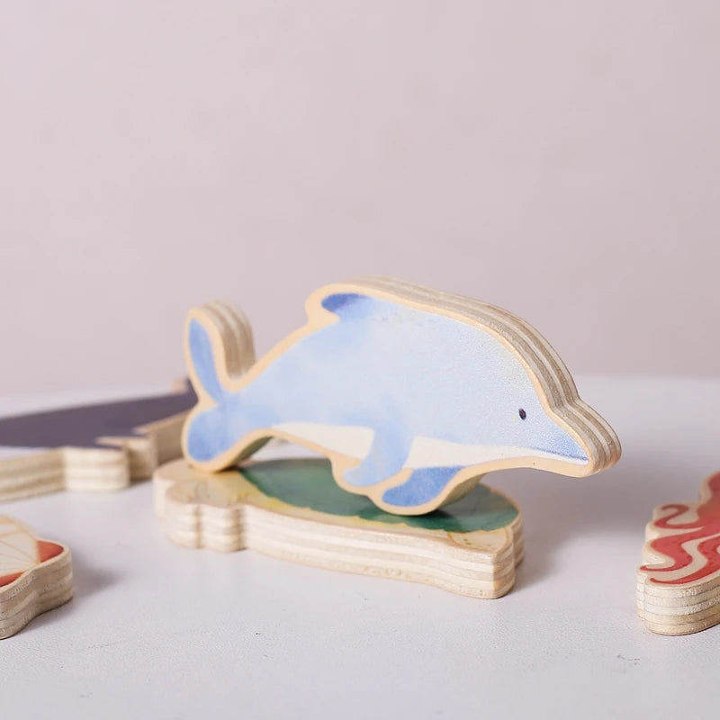 Montessori Wooden Puzzles - Toddler Fine Motor Skills Toy