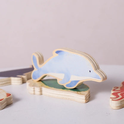 Montessori Wooden Puzzles - Toddler Fine Motor Skills Toy