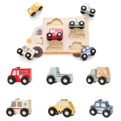 3D Montessori Wooden Vehicle Puzzle