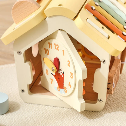 Wooden Montessori Activity House Toy – 7-in-1 Educational Play Center for Toddlers