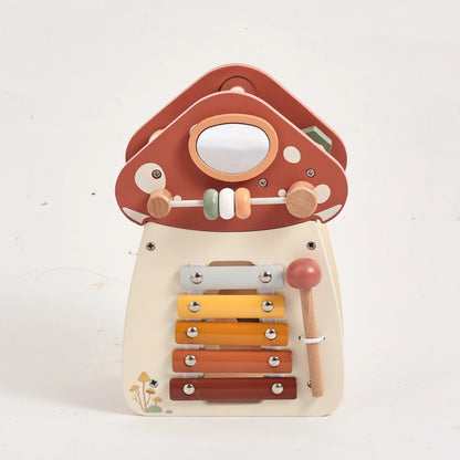 Wooden Mushroom Toy for Toddlers – Montessori Activity Cube
