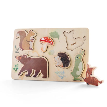 Montessori Wooden Puzzles - Toddler Fine Motor Skills Toy