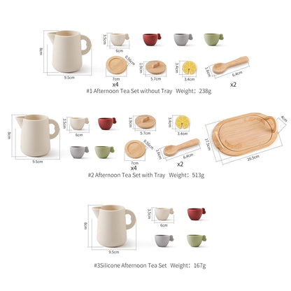 Montessori Tea Party Set – Natural Wood & Food Grade Silicone