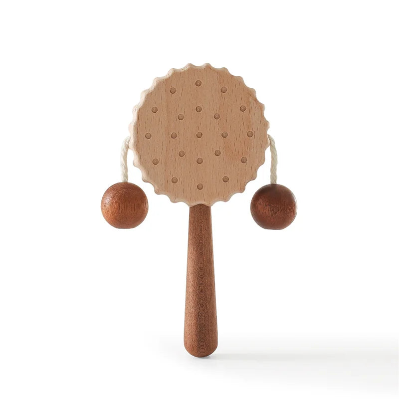 Wooden Biscuit Hand Drum – Montessori Baby Percussion Toy