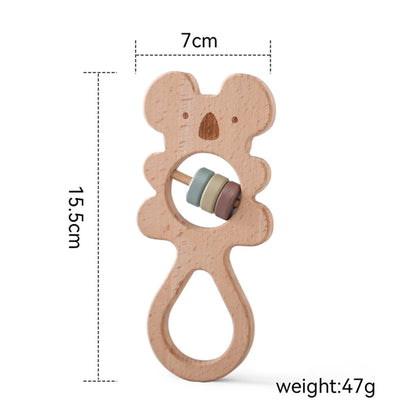 Wooden Montessori Animal Rattle