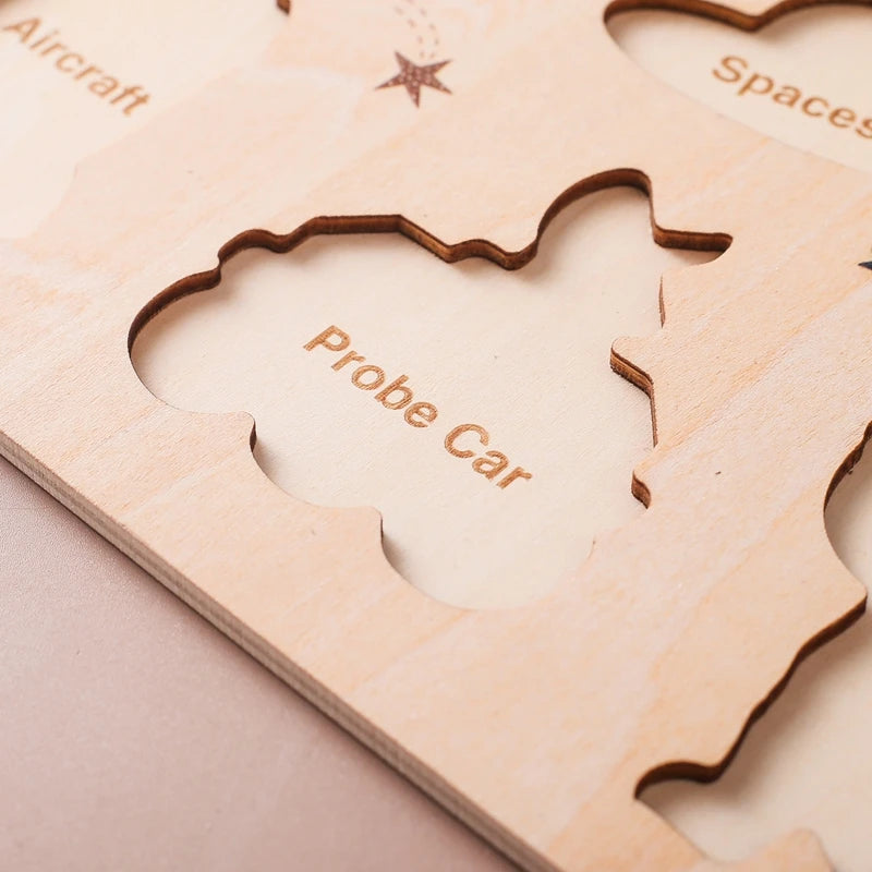 Montessori Wooden Puzzles - Toddler Fine Motor Skills Toy