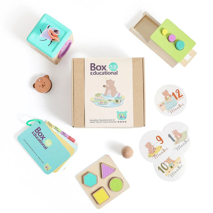 Montessori Wooden Activity Box for 9–12 Months – Educational Baby Toy Set