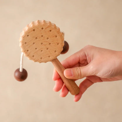 Wooden Biscuit Hand Drum – Montessori Baby Percussion Toy