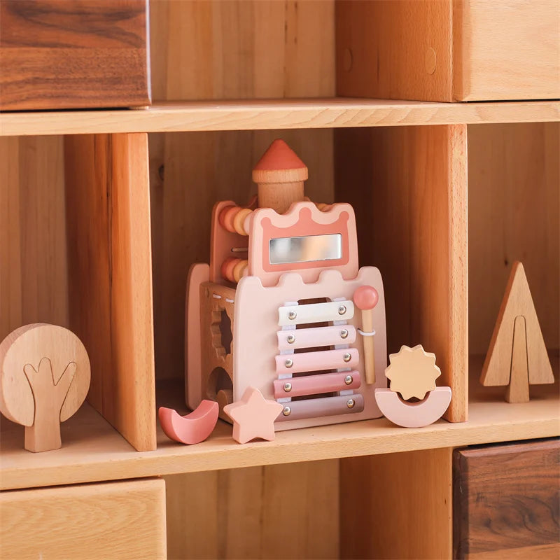 Wooden Montessori Educational Castle - Toddler Fine Motor Learning Toy