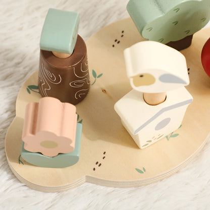 Montessori Wooden Forest Pop Up Toy – Nature Animal Play Set for Toddlers