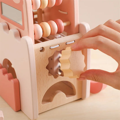 Wooden Montessori Educational Castle - Toddler Fine Motor Learning Toy