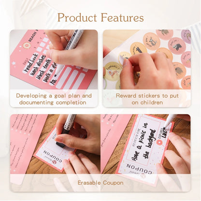Wooden Reward Jar for Kids – Behavior Chart with Tokens, Habit Tracker & Coupons